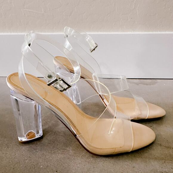 Gianni Bini Ahrley Lucite Clear Vinyl Ankle Strap Strappy Sandals Heels 10 NWT - Picture 12 of 12